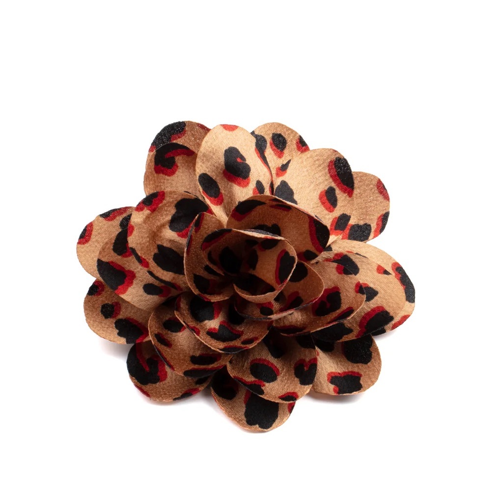 Leopard Print Floral Hair bow